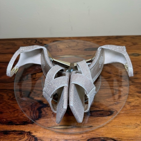 Franco Sarto Rania Ankle Strap Sandal - platinum glitter - size 6.5 - Picture 14 of 16